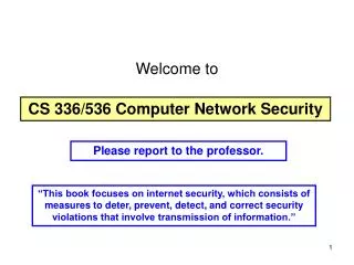 CS 336/536 Computer Network Security