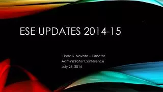 ESE Updates 2014-15