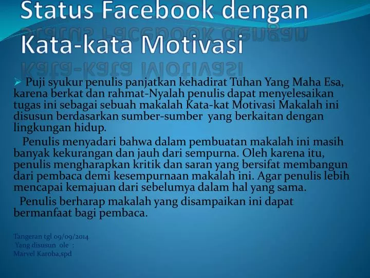 status facebook dengan kata kata motivasi