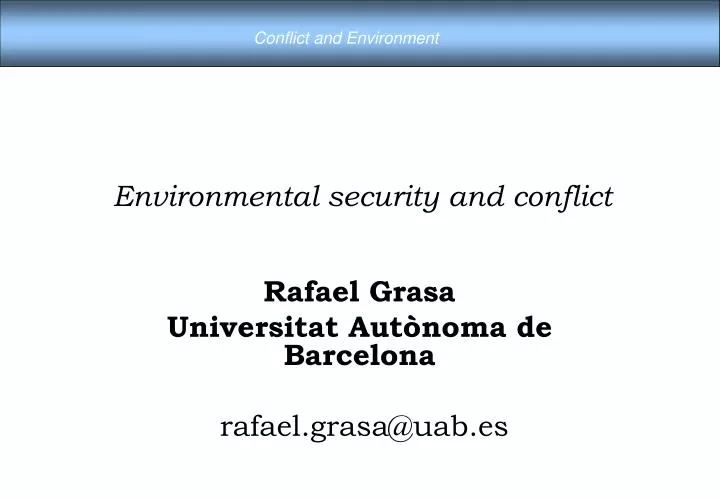 environmental security and conflict