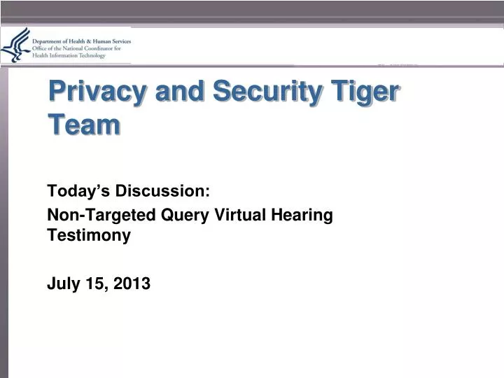 privacy and security tiger team