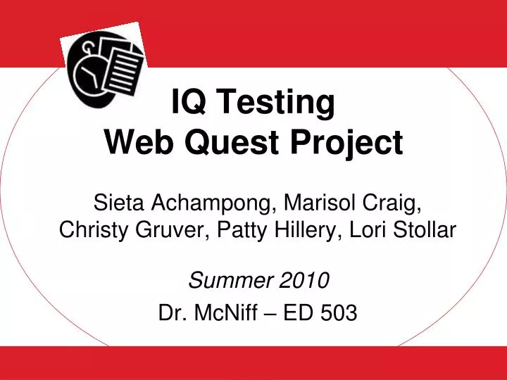 iq testing web quest project