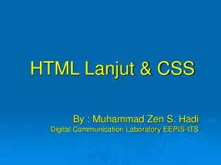 HTML Lanjut &amp; CSS