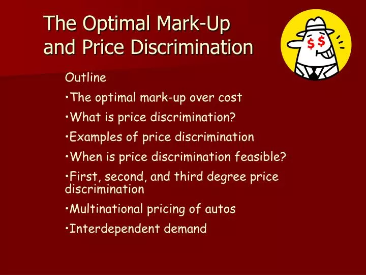 the optimal mark up and price discrimination