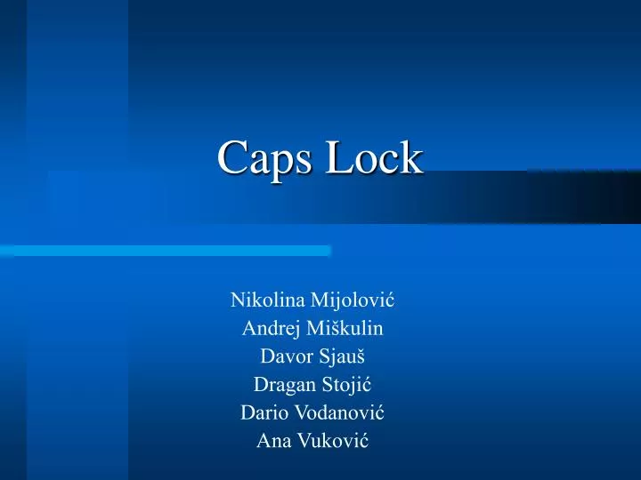 caps lock
