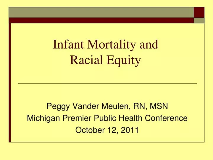 infant mortality and racial equity