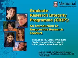 Graduate Research Integrity Programme (GRIP): An Introduction to Responsible Research Conduct