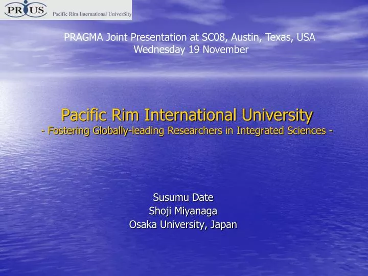 pacific rim international university fostering globally leading researchers in integrated sciences