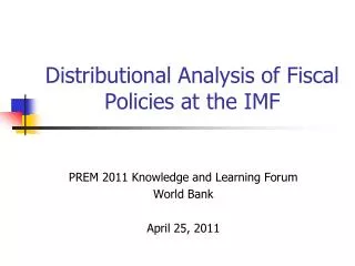 Distributional Analysis of Fiscal Policies at the IMF