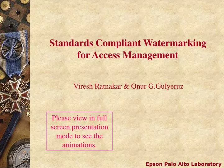 standards compliant watermarking for access management