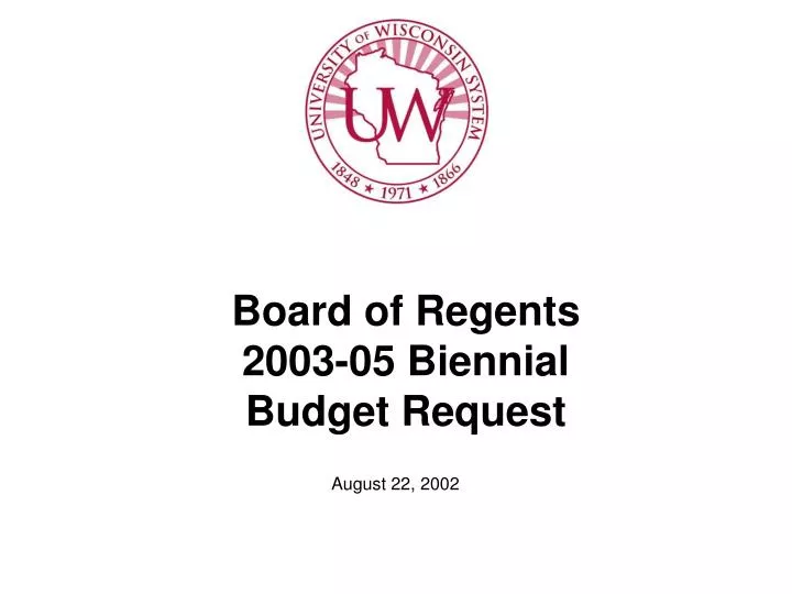 board of regents 2003 05 biennial budget request