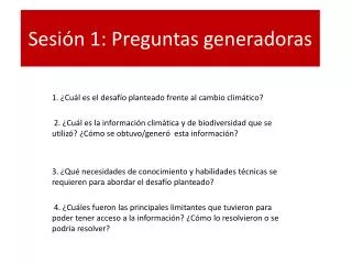 sesi n 1 preguntas generadoras