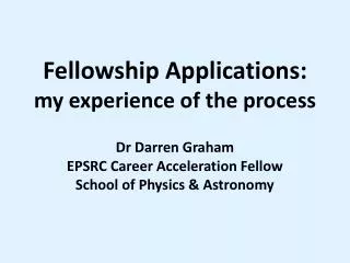 Fellowship Applications: my experience of the process