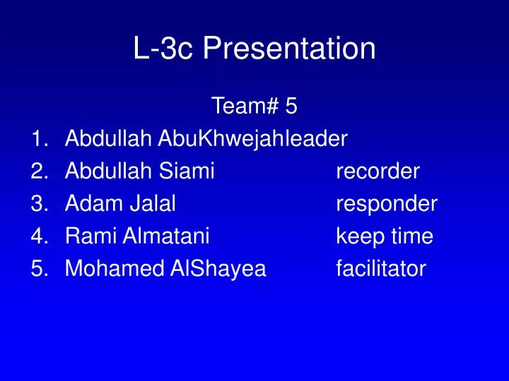 l 3c presentation