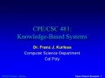 CPE/CSC 481: Knowledge-Based Systems - slide 1
