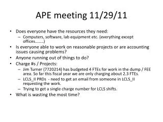 APE meeting 11/29/11