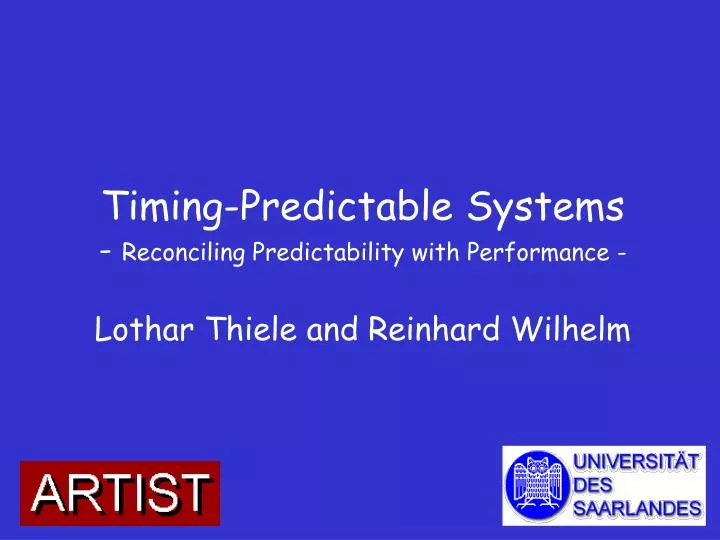timing predictable systems reconciling predictability with performance