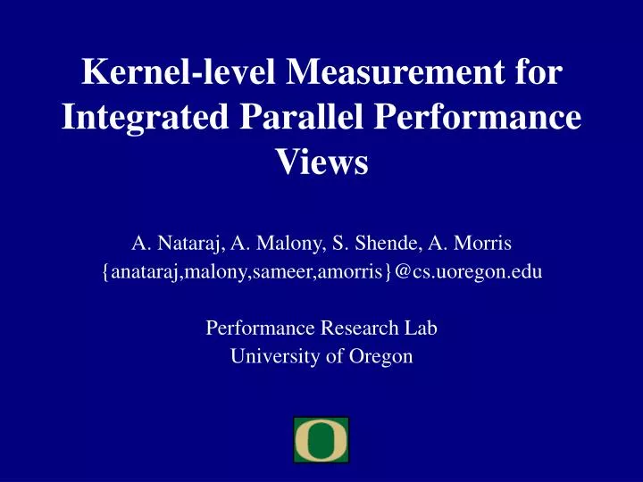 kernel level measurement for integrated parallel performance views