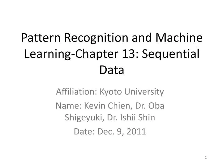 pattern recognition and machine learning chapter 13 sequential data