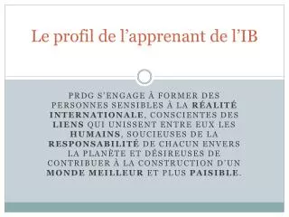 le profil de l apprenant de l ib