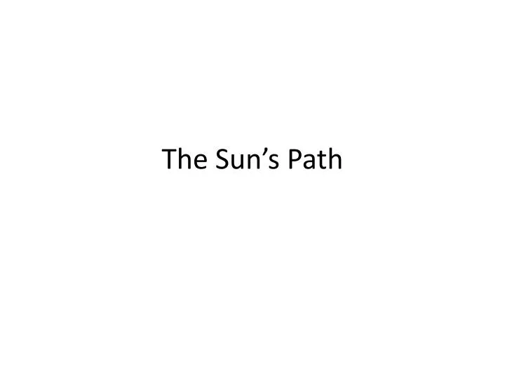 the sun s path