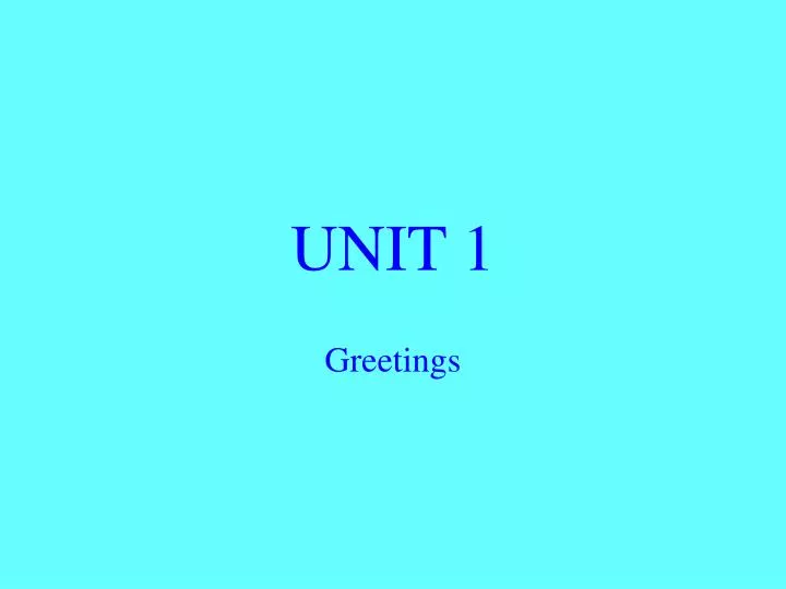 unit 1