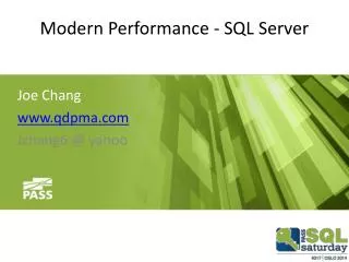 Modern Performance - SQL Server