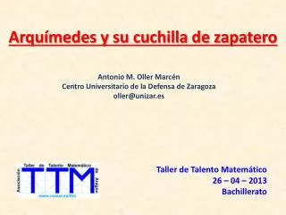 arqu medes y su cuchilla de zapatero