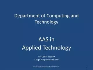 Department of Computing and Technology