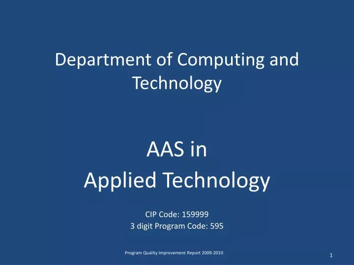 department of computing and technology