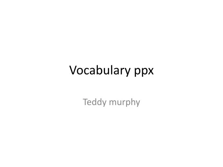vocabulary ppx