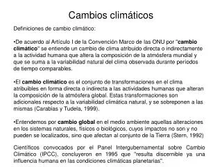cambios clim ticos