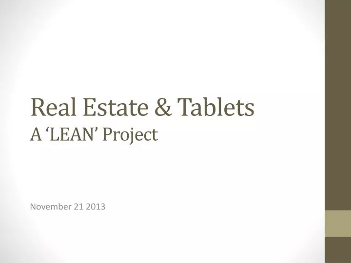 real estate tablets a lean project
