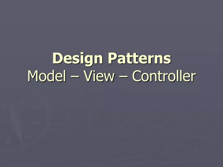 design patterns model view controller