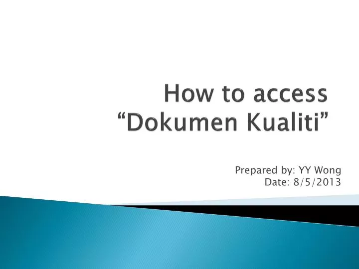 how to access dokumen kualiti