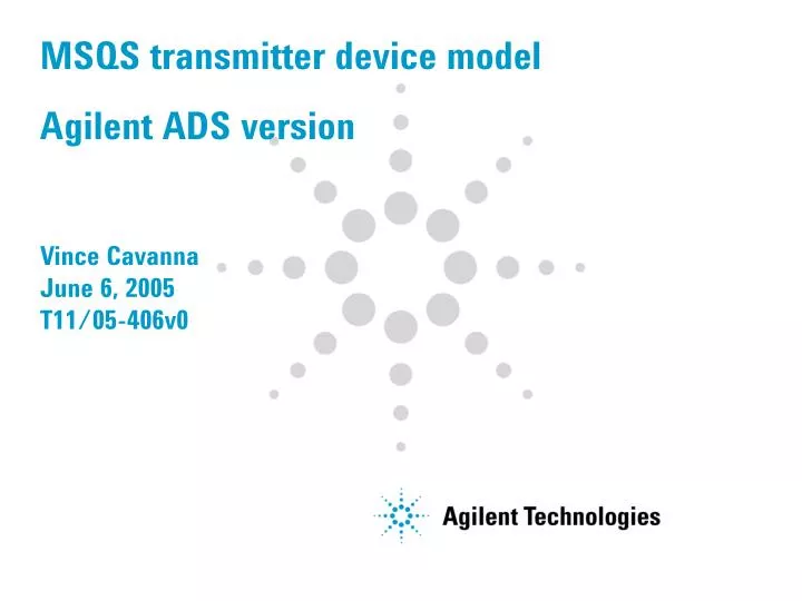 msqs transmitter device model agilent ads version