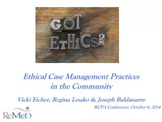 Ethical Case Management Practices in the Community