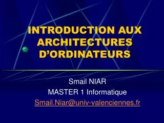 introduction aux architectures d ordinateurs