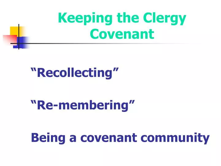keeping the clergy covenant