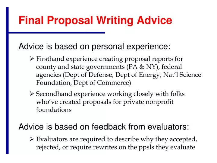 final proposal writing advice