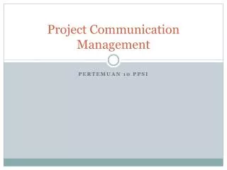 project communication management