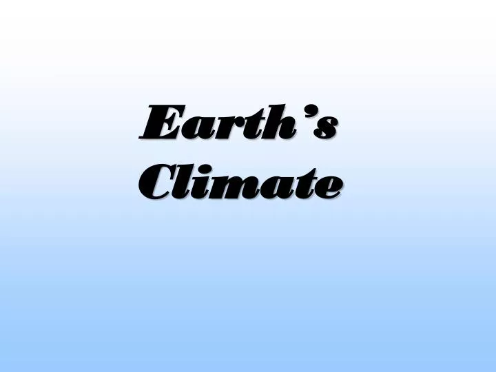 earth s climate