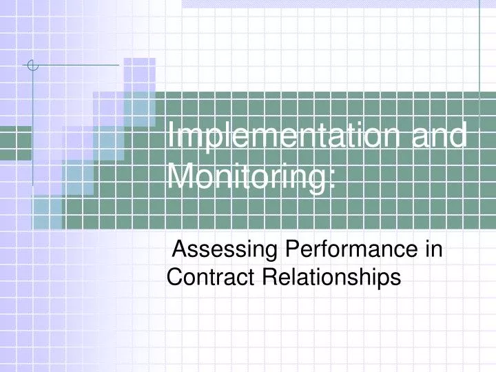 implementation and monitoring