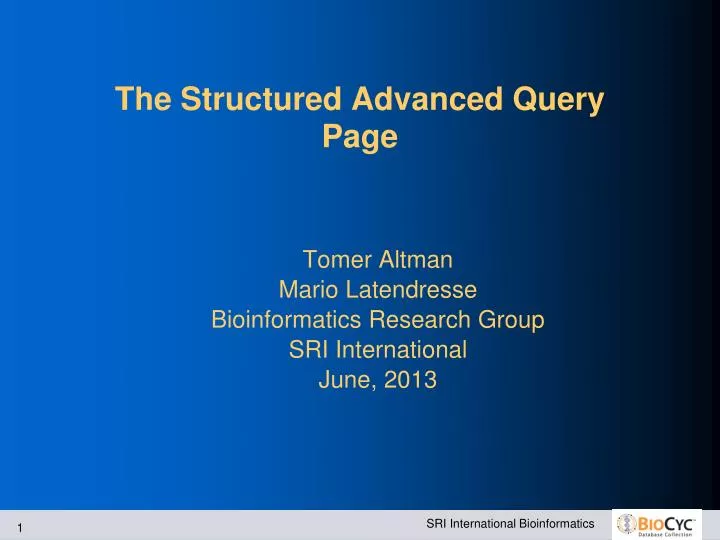 the structured advanced query page