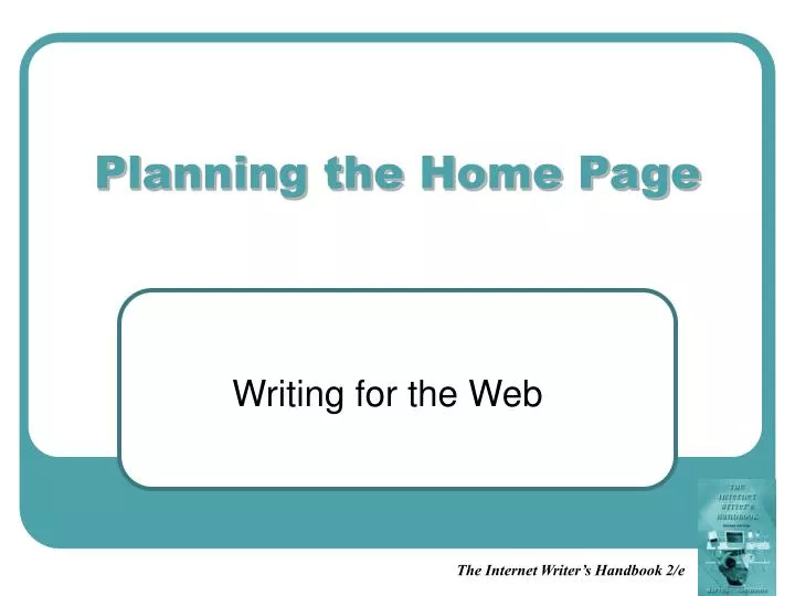 planning the home page