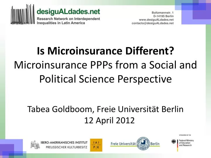 is microinsurance different microinsurance ppps from a social and political science perspective