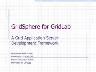 GridSphere for GridLab