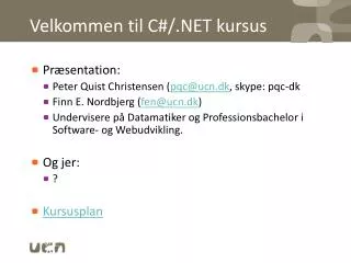 velkommen til c net kursus
