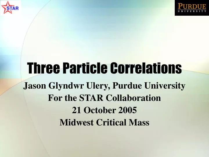 three particle correlations