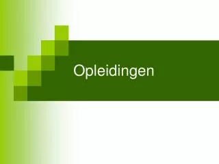 opleidingen